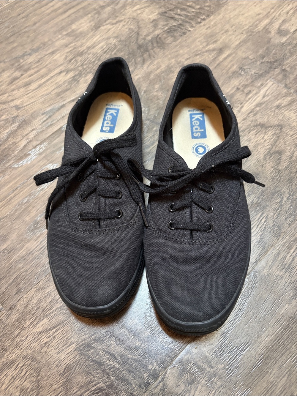 Keds Black Canvas Low-Top Lace-Up Sneakers
